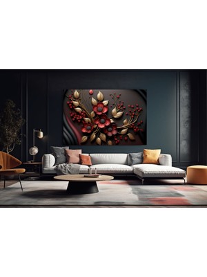 Beta Moda Hub Çiçek Dekoratif Temperli Cam Tablo