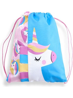 Denokids Kız Çocuk Plaj Çantası Su Geçirmez Sırt Çantası Unicorn
