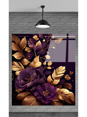 Beta Moda Hub Çiçek Dekoratif Temperli Cam Tablo