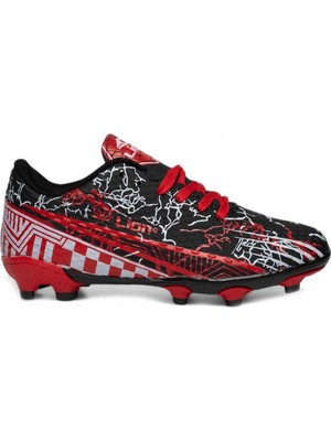 Celira Hkursat Lio Siyah Kırmızı Krampon Erkek Futbol Ayakkabısı