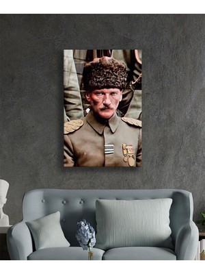 Beta Moda Hub Mustafa Kemal Atatürk Portresi Cam Tablo, Darbelere Dayanıklı Kırılmaz Temperli