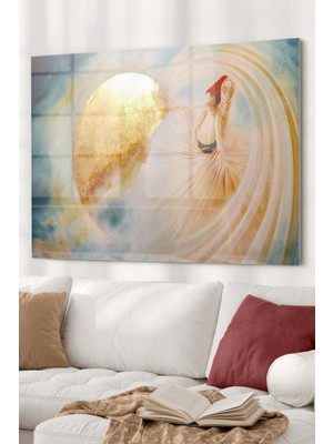 Beta Moda Hub Semazen ve Gökyüzü | Dini Temalı Cam Tablo | 50X70 cm