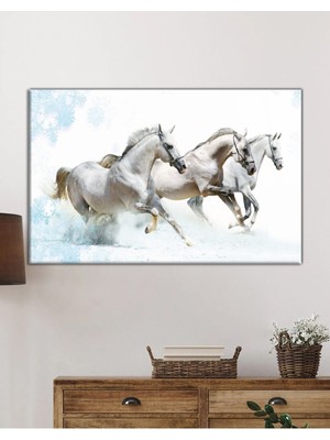 Beta Moda Hub Koşan Asil Atlar Cam Tablo, Temperli ve Rodajlı Dayanıklı Kırılmaz Cam