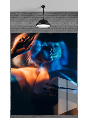 Beta Moda Hub 3D Iki Yüzlü Tablosu Temperli Cam Üzerine Sevgilinize Yılbaşı Yeni Yıl Hediye