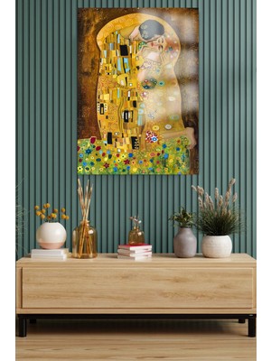 Beta Moda Hub Öpücük Tablosu Kırılmaz Lüks Cam Tablo 4mm Ev Iş Yeri Ofis Hediyesi Sanatçı Tablosu