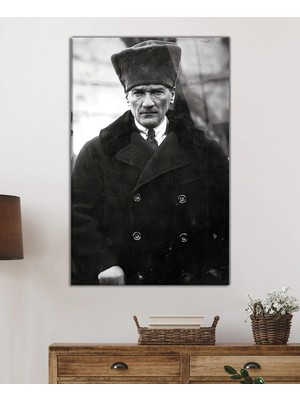Beta Moda Hub Mustafa Kemal Atatürk Portresi Cam Tablo, Darbelere Dayanıklı Kırılmaz Temperli