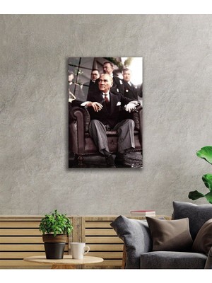 Beta Moda Hub Mustafa Kemal Atatürk Portresi Cam Tablo, Darbelere Dayanıklı Kırılmaz Temperli