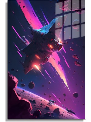 Beta Moda Hub Space/uzay Yapay Zeka Özel Tasarım Cam Tablo Ofis, Mutfak Çocuk Odası, Salon 55