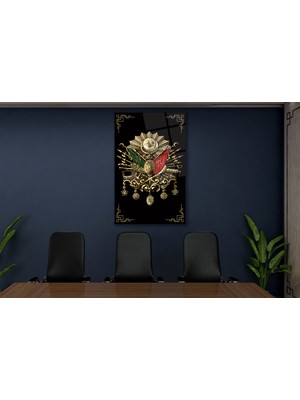 Beta Moda Hub Osmanlı Arması Tuğra Cam Tablo,dini Islami Modern Ev Ofis Salon Duvar Dekoru,hediyelik