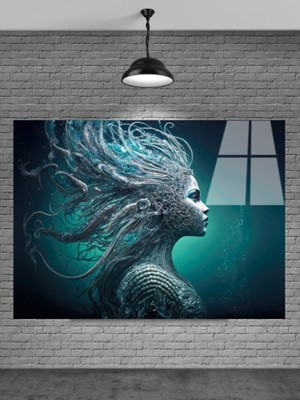 Beta Moda Hub Deniz Kızı Cam Tablo Ev Dekorasyon,balkon Dekorasyonu,dekoratif,duvar Tablo,mutfak Tablo