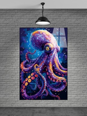 Beta Moda Hub Ahtapot Cam Tablo Ev Dekorasyon,balkon Dekorasyonu,dekoratif,duvar Tablo,mutfak Tablo