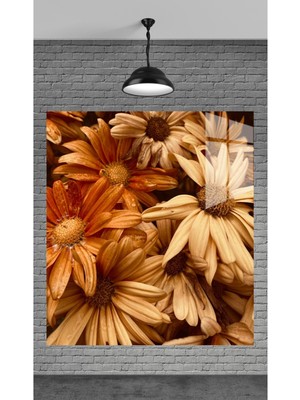 Beta Moda Hub Muhteşem Satı Papatyalar Temperli Cam Üzerine Tablo Sevgilinize Yılbaşı Hediye