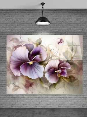 Beta Moda Hub Beyaz Çiçekler Cam Tablo Ev Dekorasyon,balkon Dekorasyonu,dekoratif,duvar Tablo,mutfak Tablo