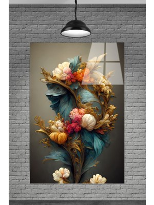 Beta Moda Hub Sevilen Nostaljik Çiçek Serisi Cam Tablo