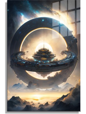 Beta Moda Hub Space/uzay Yapay Zeka Özel Tasarım Cam Tablo Ofis, Mutfak Çocuk Odası, Salon 170