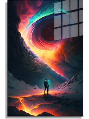 Beta Moda Hub Space/uzay Yapay Zeka Özel Tasarım Cam Tablo Ofis, Mutfak Çocuk Odası, Salon 93