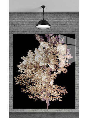 Beta Moda Hub Muhteşem Beyaz Çiçekler S Temperli Cam Üzerine Tablo Sevgilinize Yılbaşı Hediye