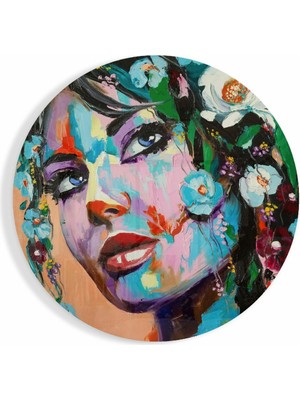 Beta Moda Hub Çiçekli Kadın Cam Tablo | Hediyelik, Dekoratif, Ofis, Mutfak