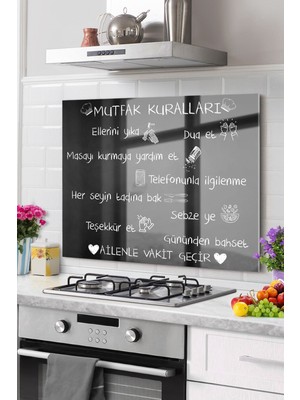 Beta Moda Hub Premium Mutfak Cam Ocak Arkası Koruyucu Tezgah Ankastre Arkası Koruyucu 50X50CM | Mutfak Kuralları