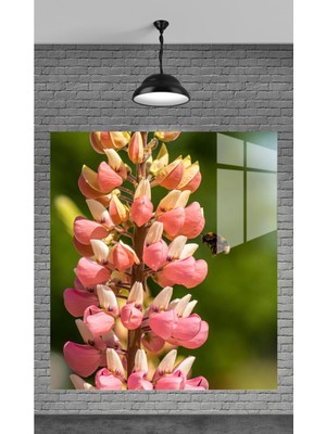 Beta Moda Hub Arı ve Çiçek Dekoratif Temperli Cam Üzerine Tablo Sevgilinize Yılbaşı Hediye