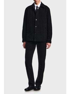 Emporio Armani Tamamı Logolu Pamuklu Regular Fit Klasik Yaka Mont Erkek Mont EM004958 AF24360 MC002