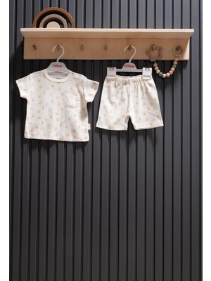 MiaBaby Pear Jakarlı Theme Şortlu Takım 0-3/18-24 Ay