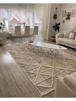 Hoom Rugs Step 2201 Krem Iskandinav Halı