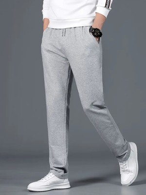 Tarz Cool Erkek Baggy Palazzo Rahat Giyim Eşofman Altı Gri