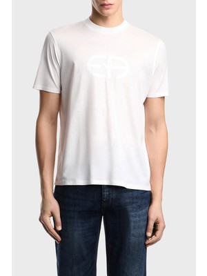 Emporio Armani Pamuk Karışımlı Regular Fit Bisiklet Yaka T Shirt Erkek T Shirt EM004581 AF10017 U0003