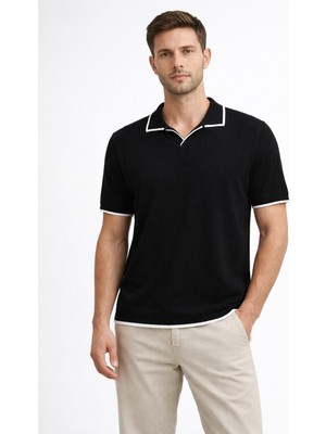 Cazador Erkek Polo Yaka Triko Tshirt 34125 Siyah