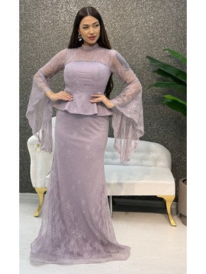 E&A Eren Abiye Valon Kol Boncuk Islemelı Balık Elbıse