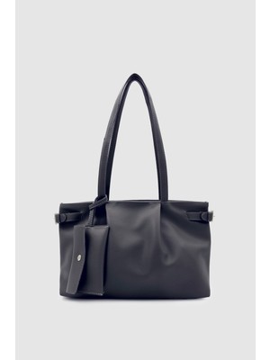 Wuclo Chimor Cüzdanlı Mat Görünümlü Kemer Detaylı Omuz Çantası Siyah