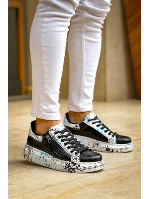 Indispensablely Kb-02 Kuback Bağcikli Crocodi̇le Si̇yah Mavi̇ Günlük Erkek Ayakkabi