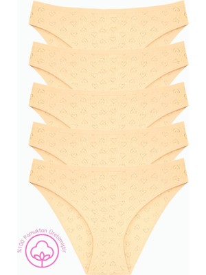 New Lilla 1501 Kalpli %100 Pamuklu 5\'li Kadın Bikini Külot Paketi