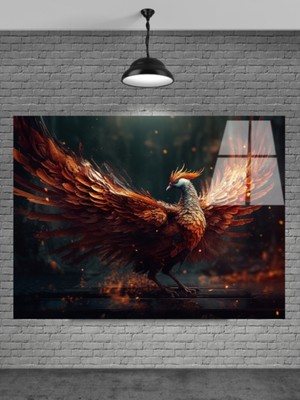 Beta Moda Hub 3D Tavus Kuşu Cam Tablo