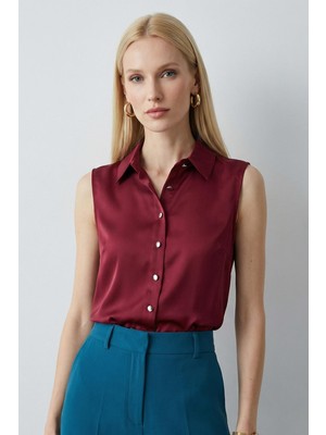 Rays 241190 Sıfır Kol Gömlek Bordo