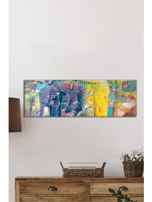 Beta Moda Hub Soyut Fil Sanatsal Panoramik Cam Tablo, Temperli ve Rodajlı Dayanıklı Cam