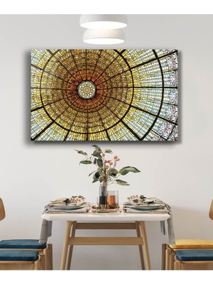 Beta Moda Hub Rengarenk Geometrik Soyut Cam Tablo, Darbelere Dayanıklı Kırılmaz Temperli
