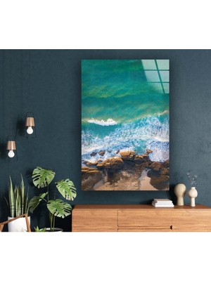 Beta Moda Hub Deniz Manzaralı Temperli Cam Duvar Tablosu