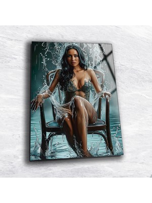 Beta Moda Hub Çekici Kadın Cam Duvar Tablo , Güzellik Salonu Duvar Dekoru , Ofis Duvar Dekoru , Asılmaya Hazır