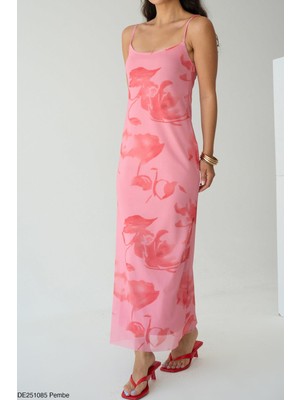 Butik Belvita PEMBE DESENLİ ELBİSE