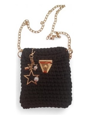 Brn Tasarım Koyu Yeşil Penye ip El Örgüsü Çanta