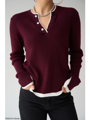 Butik Belvita Patlı Iki Renkli Kazak