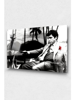 Beta Moda Hub Godfather Cam Tablo, Film Tablo, Aktör Tablo, Duvar Dekor, Büyük Tablo, Cam Duvar Tablo