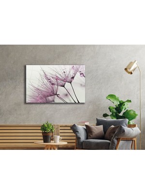 Beta Moda Hub Pembe Karahindiba Su Damlası Cam Tablo, Temperli ve Rodajlı Dayanıklı Kırılmaz Cam