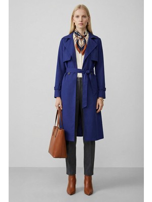 Rays 3034A Bel Bağlama Detay Uzun Trençkot Laci