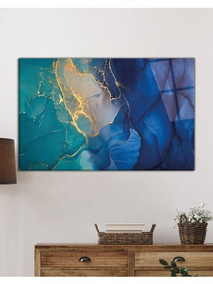 Beta Moda Hub Yeşilden Maviye Geçiş Cam Tablo, Temperli ve Rodajlı Dayanıklı Kırılmaz Cam