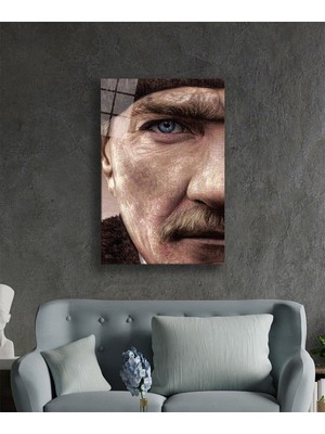 Beta Moda Hub Mustafa Kemal Atatürk Portresi Cam Tablo, Darbelere Dayanıklı Kırılmaz Temperli