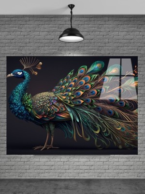 Beta Moda Hub Tavus Kuşu Cam Tablo Ev Dekorasyon,balkon Dekorasyonu,dekoratif,duvar Tablo,mutfak Tablo