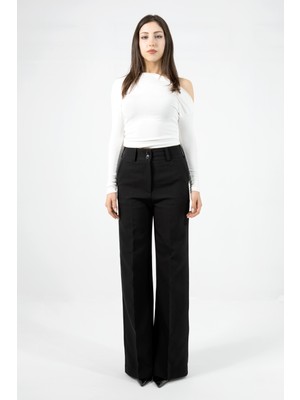 La Pante Kadın Pantolon Palazzo Pantolon Geniş Paça Likralı Bol Paça Rahat